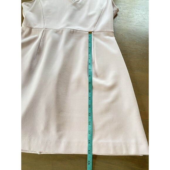 French Connection Size 8 Lula Scalloped V Neck Dress Stretch Sheath - Picture 9 of 13